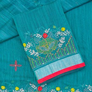 Vibrant Teal Heritage Embroidered Ensemble